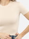 Жіноча футболка з коротким рукавом S бежевий Karol ЦБ-00241519 | 6841783 | фото 3