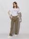 Жіночі джинси регуляр з кишенею 36 хакі MANGA plus ЦБ 00218950 | 6842554