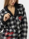 Жіноча піжама M чорний Lindros ЦБ-00233217 | 6844201 | фото 3