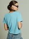 Блакитна літня футболка із зав'язками | 6845580 | фото 3