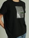 Чорна бавовняна футболка з принтом | 6845584 | фото 2