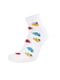 Шкарпетки бавовняні білі в принт | 6846096