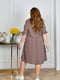 Штапельна коричнева сукня-міді вільного крою з принтом | 6846355 | фото 3