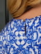 Синя шовкова блуза з поясом | 6846368 | фото 4
