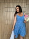 Костюм блакитний в квітковий принт: сукня та сорочка | 6846463 | фото 6