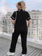 Костюм чорний: блуза та штани з лампасами  | 6846487 | фото 2