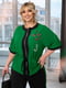 Костюм зелений: блуза з декором та штани з лампасами  | 6846517 | фото 3