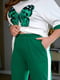 Біло-зелений костюм-двійка «Метелик»: футболка і штани | 6846587 | фото 3