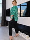 Костюм-двійка зелений в принт: блуза та штани | 6846626 | фото 2