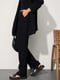 Мусліновий чорний костюм-трійка: жакет, жилет та штани | 6846685 | фото 2