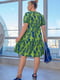 Салатова принтована сукня А-силуету з оборкою по подолу | 6846782 | фото 3