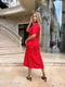 Червона сукня-міді із шовкового софту в квітковий принт | 6846790 | фото 4