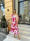 Червоно-біло сукня-міді із шовкового софту з принтом | 6846791 | фото 3