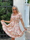 Персикова сукня А-силуету із шовкового софту в квітковий принт | 6846794 | фото 2