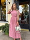 Рожева сукня-міді із шовкового софту в квітковий принт | 6846796 | фото 3