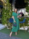 Зелена сукня-міді зі штапелю в квітковий принт | 6846801
