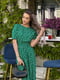 Зелена сукня-міді зі штапелю в квітковий принт | 6846801 | фото 4