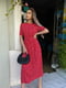 Червона сукня-міді зі штапелю в квітковий принт | 6846802 | фото 4