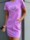 Сукня-футболка лавандового кольору з принтом | 6846814 | фото 3