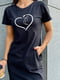Бавовняна чорна сукня-футболка з принтом | 6846815 | фото 2
