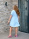 Блакитна сукня вільного крою із американського крепу | 6846830 | фото 2