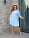 Блакитна сукня вільного крою із американського крепу | 6846830 | фото 7