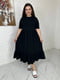 Чорна сукня вільного крою із куліру | 6846841 | фото 2