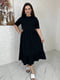 Чорна сукня вільного крою із куліру | 6846841 | фото 3