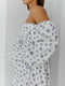 Муслінова біла сукня А-силуету в лілові квіти | 6846858 | фото 6