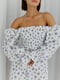 Муслінова біла сукня А-силуету в лілові квіти  | 6846858 | фото 8
