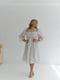 Муслінова біла сукня А-силуету в принт “рожеві суцвіття” | 6846860 | фото 2