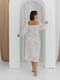 Муслінова біла сукня А-силуету в принт “рожеві суцвіття” | 6846860 | фото 5