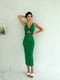 Приталена сукня міді зелена | 6846875