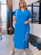 Довга вільна сукня блакитного кольору з принтом | 6846892 | фото 2