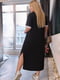 Довга вільна сукня чорна кольору з принтом | 6846903 | фото 2