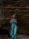 Муслінова розкльошена сукня м’ятного кольору з відкритими плечима | 6846909 | фото 2