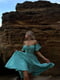 Муслінова розкльошена сукня м’ятного кольору з відкритими плечима | 6846909 | фото 5