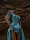 Муслінова розкльошена сукня м’ятного кольору з відкритими плечима | 6846909 | фото 6