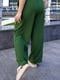 Вільні штани кольору хакі із креп-жатки | 6846916 | фото 3