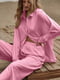 Рожевий лляний костюм: сорочка і штани | 6846940 | фото 3
