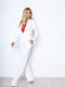 Брючний костюм асиметрія білого кольору на підкладці: жакет і штани | 6846949 | фото 4