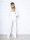 Брючний костюм асиметрія білого кольору на підкладці: жакет і штани | 6846949 | фото 5