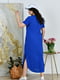 Синя сукня із жатки з принтом | 6846977 | фото 6