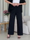 Льняний чорний костюм Лорен з брюками-палаццо та сорочкою    | 6847100 | фото 6