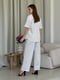 Льняний білий костюм Лорен з брюками-палаццо та сорочкою    | 6847101 | фото 3