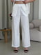Льняний білий костюм Лорен з брюками-палаццо та сорочкою    | 6847101 | фото 6
