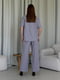 Льняний сірий костюм Лорен з брюками-палаццо та сорочкою    | 6847102 | фото 3