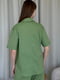 Льняний зелений костюм Лорен з брюками-палаццо та сорочкою    | 6847104 | фото 5