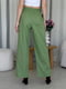 Льняний зелений костюм Лорен з брюками-палаццо та сорочкою    | 6847104 | фото 7