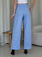 Льняний блакитний костюм Лорен з брюками-палаццо та сорочкою    | 6847106 | фото 7